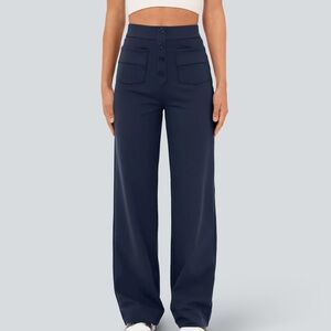 HALARA Navy Wide Leg Pants NWT size MP